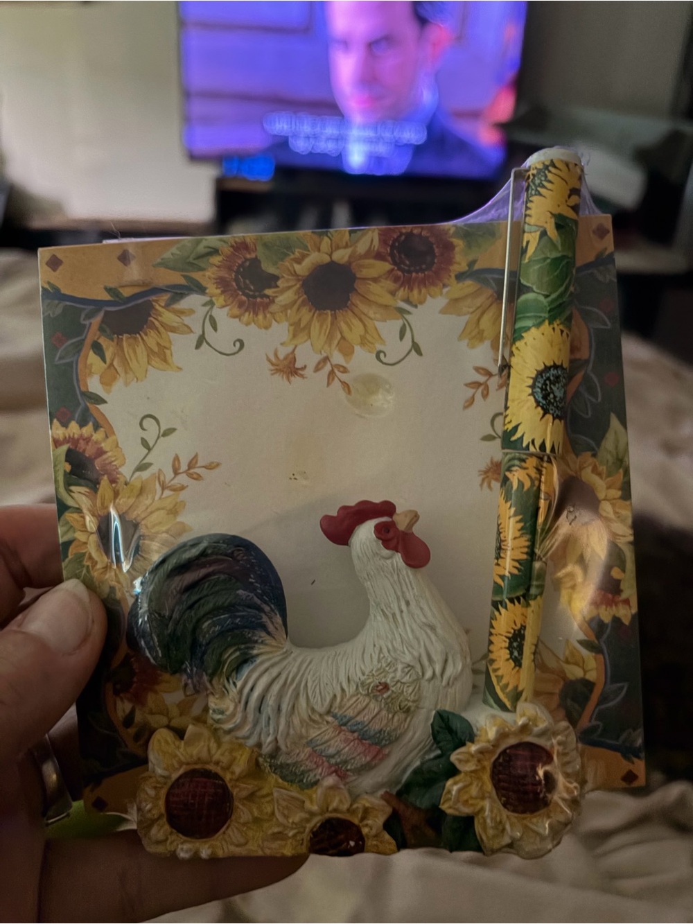 Sunflower Rooster Notepad with Pen